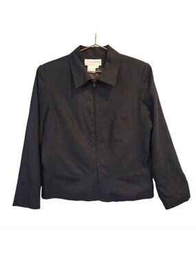 Sandro | Linen Blend Full Zip Light Weight Jacket Black